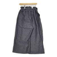ennhut エンハット enn hut ワイドタックパンツ 格子柄 パンツ グレー ブラック レディース【中古】5-0726G∞