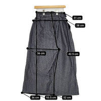 ennhut エンハット enn hut ワイドタックパンツ 格子柄 パンツ グレー ブラック レディース【中古】5-0726G∞