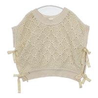 enn hut ノースリーブニット 切替 ベスト アイボリー レディース エンハット【中古】5-0814T∞