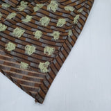 POLS ポルス 丸萬 ジャガード フリンジ チュニック ブラウス シャツ ブラウン グレー レディース【中古】5-1106M∞