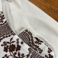 45R/45rpm 5037233 カットワーク×天竺キャミソール 定価18000円 刺繍 日本製 コットン カットソー ホワイト ブラウン レディース フォーティーファイブアールピーエム【中古】5-0617S△