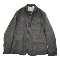 YAECA 153051 ウールリネン グレンチェック テーラードジャケット グレー レディース ヤエカ【中古】5-0814T∞