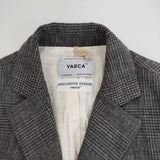 YAECA 153051 ウールリネン グレンチェック テーラードジャケット グレー レディース ヤエカ【中古】5-0814T∞