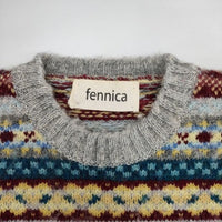 fennica ウール スコットランド製 フェアアイル セーター ニット グレー マルチカラー レディース フェニカ【中古】5-0814T∞