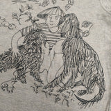 JURGEN LEHL J0132UB921 コットン 犬 刺繍  半袖Ｔシャツ カットソー ベージュ ブラック レディース ヨーガンレール【中古】5-0617S△