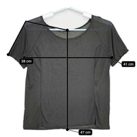 JURGEN LEHL J0134UB911 シルク パワーネット シアー  半袖Ｔシャツ カットソー チャコールグレー レディース ヨーガンレール【中古】5-0617S△