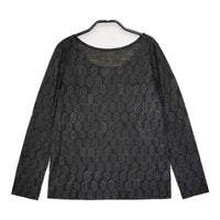 L'EQUIPE YOSHIE INABA ウール 総柄 長袖Ｔシャツ カットソー ロンＴ ブラック レディース レキップヨシエイナバ【中古】5-0814M∞
