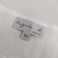 agnes b. サイズT3 E593JG13 コットン 日本製 半袖Ｔシャツ カットソー ホワイト レディース アニエスベー【中古】5-0617S△