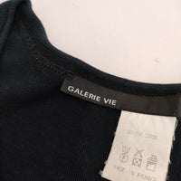 GALERIE VIE コットン フランス製 半袖 丸胴  ニット ブラック レディース ギャルリーヴィー【中古】5-0617S△