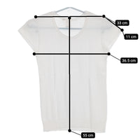 GALERIE VIE コットン フランス製 半袖 丸胴 ニット ホワイト レディース ギャルリーヴィー【中古】5-0617S△