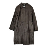 MAX MARA レザー サイズ44 大きいサイズ 本革 コート ブラック レディース マックスマーラ【中古】5-0821T∞