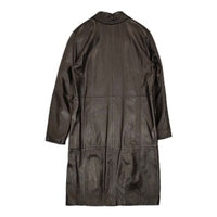MAX MARA レザー サイズ44 大きいサイズ 本革 コート ブラック レディース マックスマーラ【中古】5-0821T∞