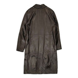 MAX MARA レザー サイズ44 大きいサイズ 本革 コート ブラック レディース マックスマーラ【中古】5-0821T∞