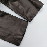 MAX MARA レザー サイズ44 大きいサイズ 本革 コート ブラック レディース マックスマーラ【中古】5-0821T∞