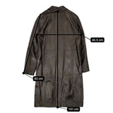 MAX MARA レザー サイズ44 大きいサイズ 本革 コート ブラック レディース マックスマーラ【中古】5-0821T∞