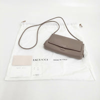 IACUCCI アバ ウォレットショルダー レザー ショルダーバッグ グレージュ レディース イアクッチ【中古】5-0514G♪