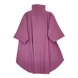 me ISSEY MIYAKE プリーツシャツ MI14KJ924 チュニック スタンドカラー 半袖シャツ ピンク レディース ミー イッセイミヤケ【中古】5-0514S♪
