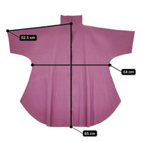 me ISSEY MIYAKE プリーツシャツ MI14KJ924 チュニック スタンドカラー 半袖シャツ ピンク レディース ミー イッセイミヤケ【中古】5-0514S♪