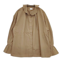 MANOF フリルスリーブ 83122-4022 FRILL NECK CANDY SHIRT 比翼ボタン ブラウス シャツ ベージュ レディース マノフ【中古】5-0901M∞