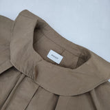 MANOF フリルスリーブ 83122-4022 FRILL NECK CANDY SHIRT 比翼ボタン ブラウス シャツ ベージュ レディース マノフ【中古】5-0901M∞