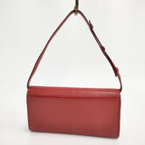 HIROFU クラッチバッグ レザー ショルダーバッグ レッド レディース ヒロフ【中古】5-0802G∞