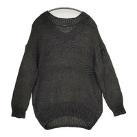 JOURNAL STANDARD リネン Vネック セーター ニット チャコールグレー レディース ジャーナルスタンダード【中古】5-0810M∞