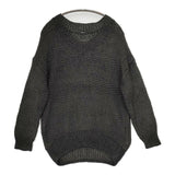 JOURNAL STANDARD リネン Vネック セーター ニット チャコールグレー レディース ジャーナルスタンダード【中古】5-0810M∞