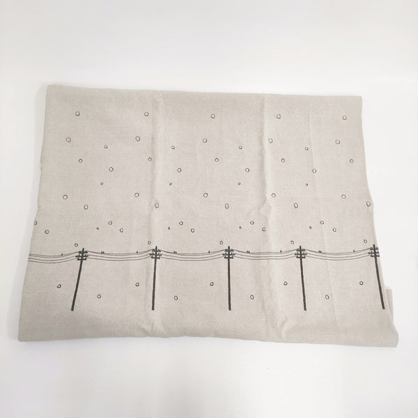 mina perhonen yuki-no-hi 200cm×90cm 希少 刺繍 ファブリック 生地 ベージュ グレー レディース ミナペルホネン【中古】5-0514G♪