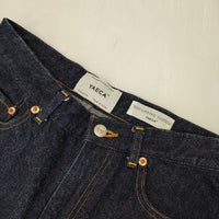 YAECA 11-13W DENIM PANTS WIDE STRAIGHT ワイドストレート デニムパンツ ネイビー レディース ヤエカ【中古】5-0901G∞
