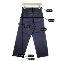 YAECA 11-13W DENIM PANTS WIDE STRAIGHT ワイドストレート デニムパンツ ネイビー レディース ヤエカ【中古】5-0901G∞