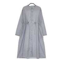 GYMPHLEX 1906 Gymphlex SPORT WEAR バンドカラーシャツワンピース 定価23100円 ワンピース ブルー レディース ジムフレックス【中古】5-0726M∞