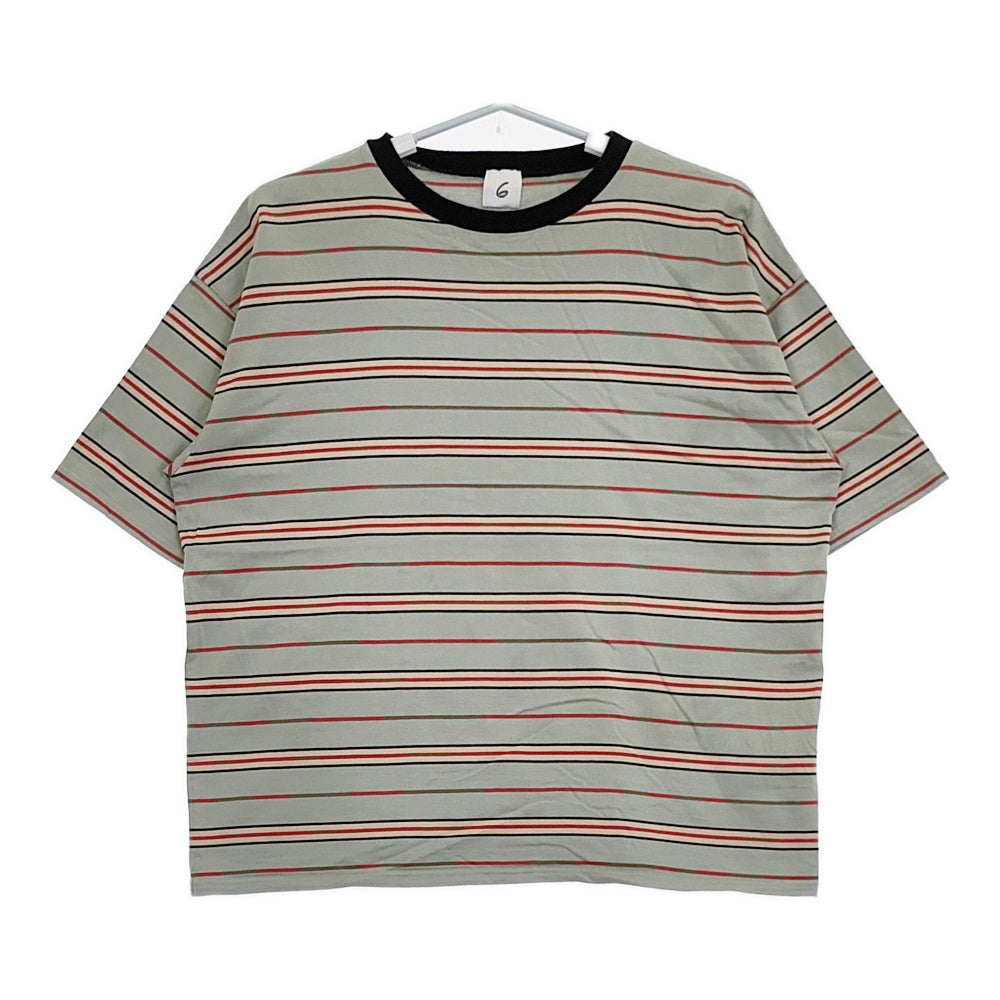 新品 6 ROKU ロクCOTTON MULTI BORDER T-SHIRT