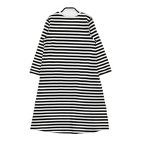 marimekko ボーダーTシャツワンピ サイズXS ワンピース ブラック ホワイト レディース マリメッコ【中古】5-0805M♪