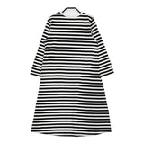 marimekko ボーダーTシャツワンピ サイズXS ワンピース ブラック ホワイト レディース マリメッコ【中古】5-0805M♪
