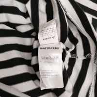 marimekko ボーダーTシャツワンピ サイズXS ワンピース ブラック ホワイト レディース マリメッコ【中古】5-0805M♪