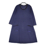 marimekko TIIA ボーダーTシャツワンピ サイズXS ワンピース ネイビー ブラック レディース マリメッコ【中古】5-0805M♪