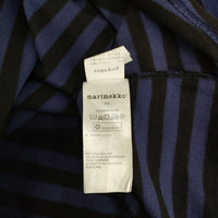marimekko TIIA ボーダーTシャツワンピ サイズXS ワンピース ネイビー ブラック レディース マリメッコ【中古】5-0805M♪