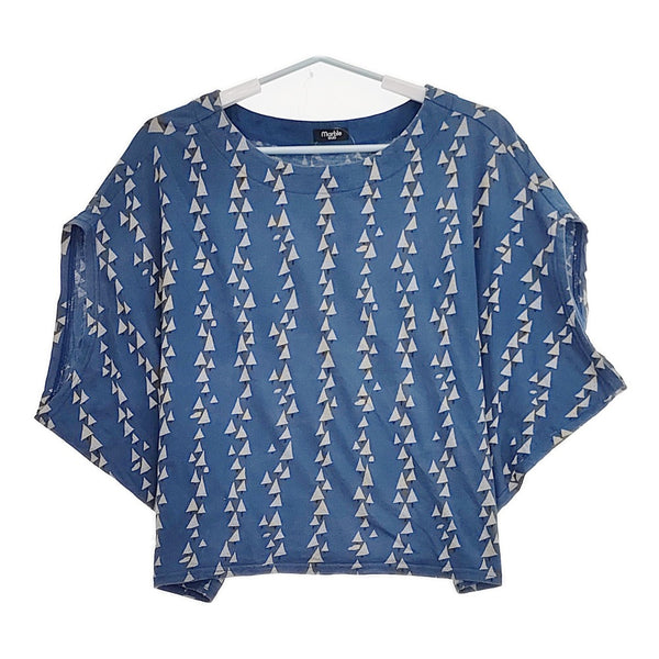 marble sud 025M002191 コットン 半袖Ｔシャツ カットソー ライトブルー ライトベージュ レディース マーブルシュッド【中古】5-0617S△
