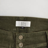 atelier naruse na-05056 コットンテンセル コーデュロイ パンツ グリーン レディース アトリエナルセ【中古】5-0827T∞
