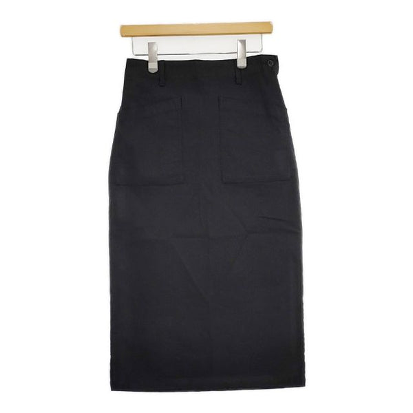 NATURAL LAUNDRY ロイカストレッチナロースカート 定価13200円 7224S-001 ロングスカート ブラック レディース ナチュラルランドリー【中古】5-0901M∞