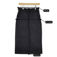 NATURAL LAUNDRY ロイカストレッチナロースカート 定価13200円 7224S-001 ロングスカート ブラック レディース ナチュラルランドリー【中古】5-0901M∞