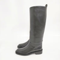 Le Talon GRISE 新品 23AW レザーホースライディングロングブーツ 定価44000円 サイズM ブーツ 23AW ブラック レディース ルタロン【中古】5-1009T◎
