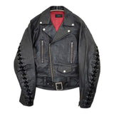 G.V.G.V. 革 GV1731003 レースアップレザーダブル ライダースジャケット ブラック レディース ジーヴィージーヴィー【中古】5-1101T∞