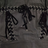 G.V.G.V. 革 GV1731003 レースアップレザーダブル ライダースジャケット ブラック レディース ジーヴィージーヴィー【中古】5-1101T∞