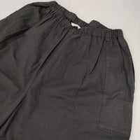 homspun 241-3372 バルキーシーチング 厚手 ギャザーパンツ コットン パンツ ブラック レディース ホームスパン【中古】5-0901G∞