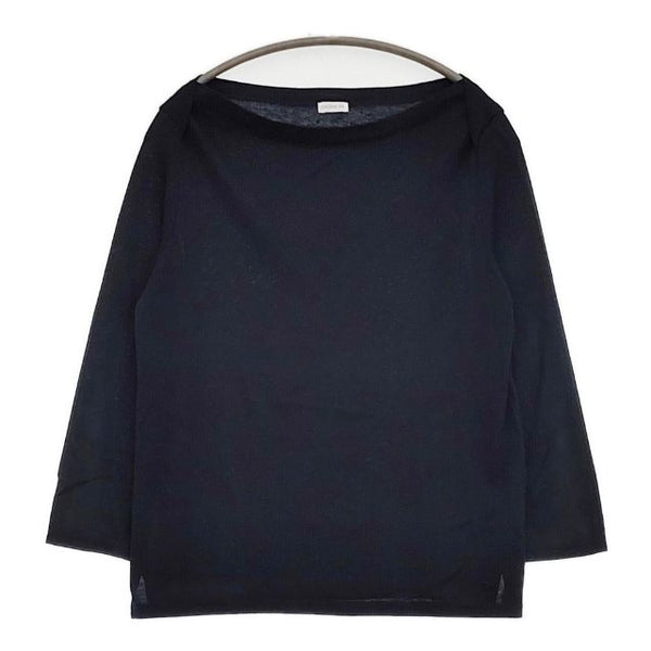 GALERIE VIE パウダーコットン ボートネックプルオーバー 定価14300円 カットソー ネイビー レディース ギャルリーヴィー【中古】5-0901M∞