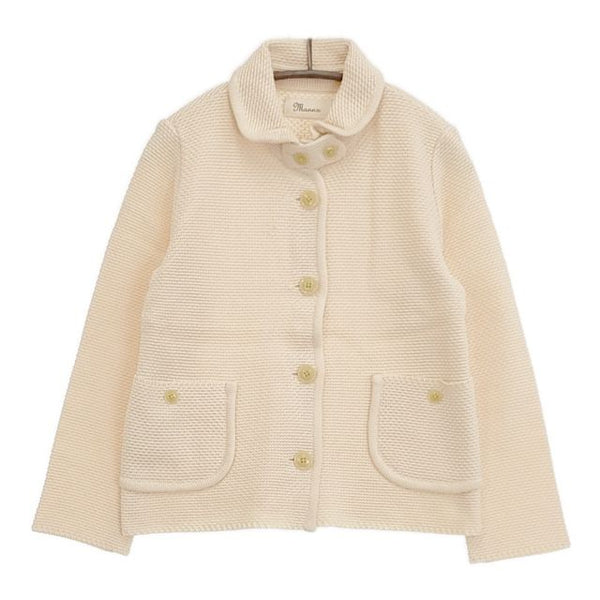 Manna 未使用品 コットンニット ジャケット ベージュ レディース マンナ【中古】5-0901M∞