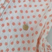 TSUMORI CHISATO プリーツ シワ加工 製品洗い コットン 長袖シャツ ホワイト ピンク レディース ツモリチサト【中古】5-0901M∞