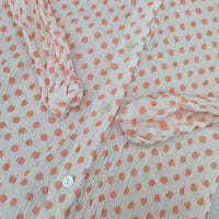 TSUMORI CHISATO プリーツ シワ加工 製品洗い コットン 長袖シャツ ホワイト ピンク レディース ツモリチサト【中古】5-0901M∞
