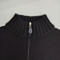 BURBERRY BLUE LABEL ウール ジップアップ ニット カーディガン ブラック レディース バーバリーブルーレーベル【中古】5-0827T∞